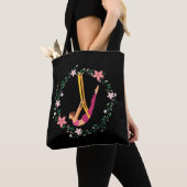 Tote Bag Aérographe de sport acrobatique à fleur de yoga (De près)