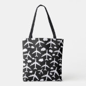 Tote Bag Aéronefs à vol noir conception motif d'avion (Dos)
