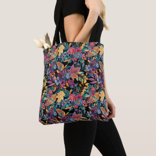 Tote Bag Affaire mixte Floral Leaves Berry Watercolor