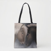 Tote Bag Affection arctique : Chevaux islandais en Embrac n (Devant)