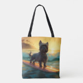 Tote Bag Affenpinscher Beach Surf Peinture (Dos)