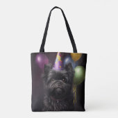 Tote Bag Affenpinscher Chien Ballons d'anniversaire (Dos)
