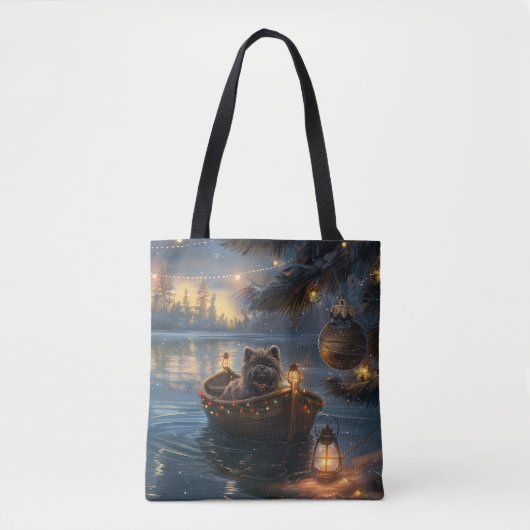 Tote Bag Affenpinscher Festive Christmas Voyage (Devant)