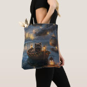 Tote Bag Affenpinscher Festive Christmas Voyage (De près)