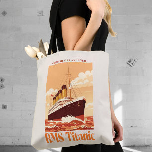 Tote Bag Affiche ancienne du RMS Titanic. Art rétro de paqu