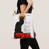 Tote Bag Affiche Classique Chat Noir de Steinlen en Noir (De près)