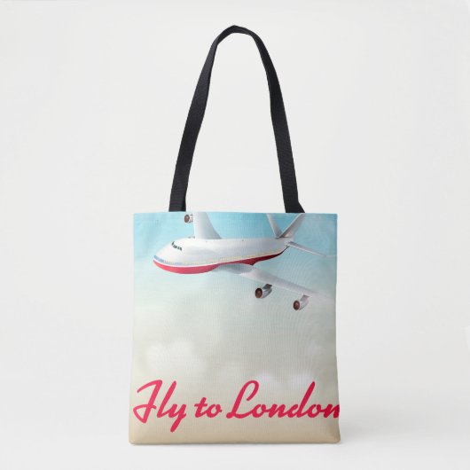 Tote Bag Affiche d'avion pour Londres (Devant)