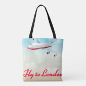 Tote Bag Affiche d'avion pour Londres (Dos)