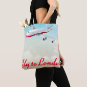 Tote Bag Affiche d'avion pour Londres (De près)