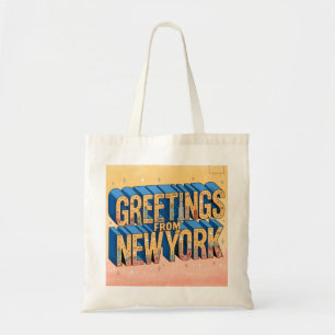 Tote Bag Affiche de carte postale à grandes lettres de New