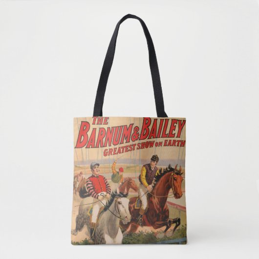 Tote Bag Affiche De Cirque De Jockeys Sur Les Chevaux Qui S (Devant)