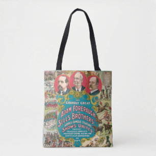 Tote Bag Affiche de cirque montrant de nombreuses scènes de