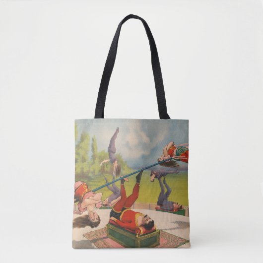 Tote Bag Affiche de cirque montrant des actes acrobatiques, (Devant)