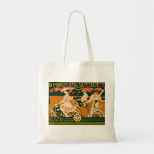 Tote Bag Affiche de course de moto Art Nouveau vintage
