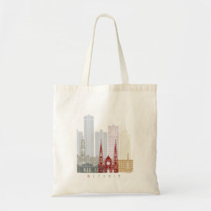 Tote Bag Affiche de la ligne d'horizon de Détroit