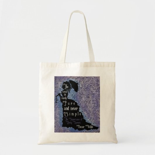 Tote Bag Affiche de silhouette de citation d'Oscar Wilde (Devant)