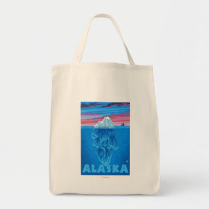 Tote Bag Affiche de Vintage voyage d'AlaskaIceberg