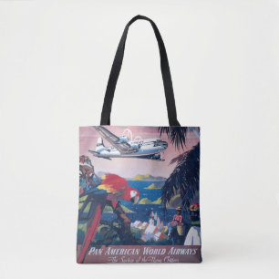 Tote Bag Affiche De Voyage D'Avion De Mer Survolant Les Car
