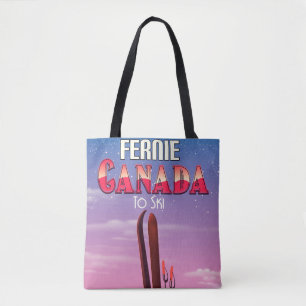 Tote Bag Affiche de voyage de ski à Fernie Canada.