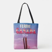 Tote Bag Affiche de voyage de ski de Fernie Canada. (Dos)