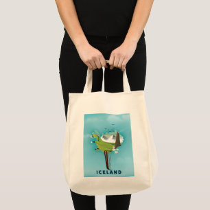 Tote Bag Affiche de voyage illustration carte de l'Islande.