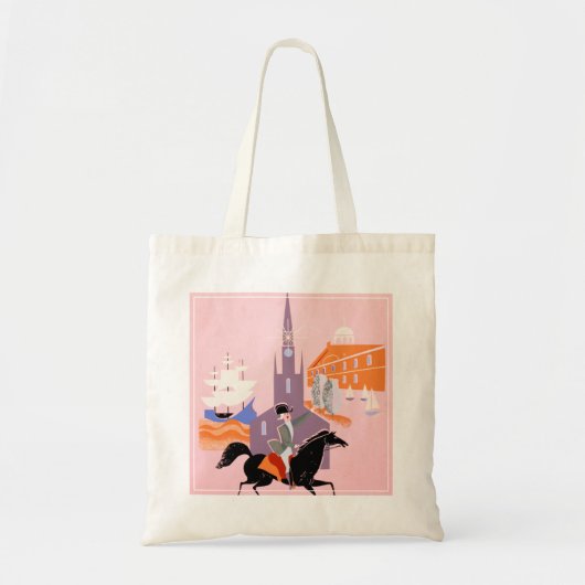 Tote Bag Affiche De Voyage Pour Allegheny Airlines À Boston (Devant)