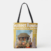 Tote Bag Affiche De Voyage Pour La Route Du Coucher De Sole (Dos)