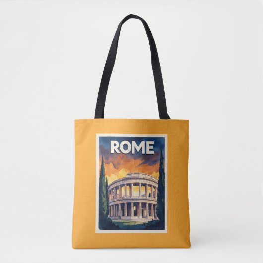 Tote Bag Affiche de voyage sur Rome Rétro (Devant)