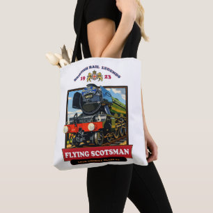 Tote Bag Affiche Rétro de la Locomotive à Vapeur Flying Sco