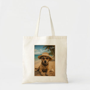 Tote Bag Affiche Rétro de Plage avec Image et Texte Personn