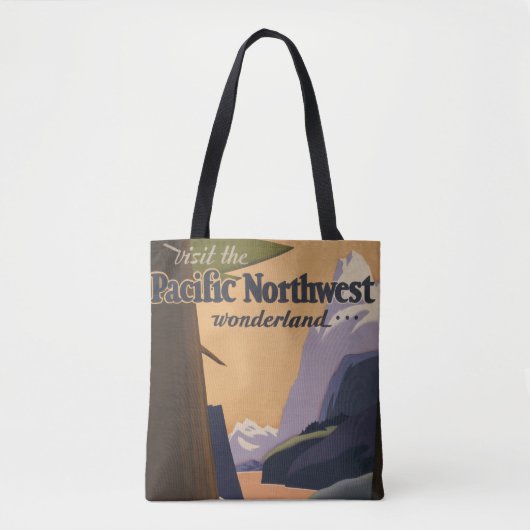 Tote Bag Affiche Vintage voyage Vue Montagne (Devant)
