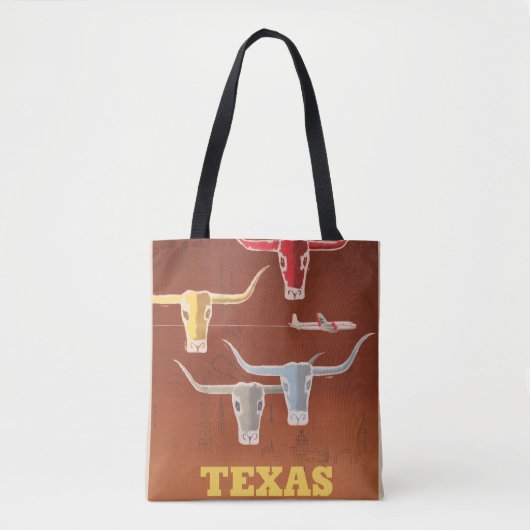 Tote Bag Affiche Voyage Pour American Airlines Vers Texas (Devant)