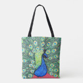 Tote Bag Afficher Peacock Peainting (Dos)