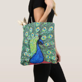 Tote Bag Afficher Peacock Peainting (De près)