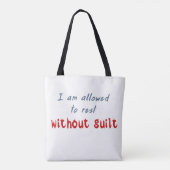 Tote Bag Affirmation de santé mentale sans culpabilité de r (Dos)