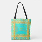 Tote Bag Affirmation Tout ira bien Bleu et Or (Dos)