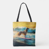 Tote Bag Afghan Hound Beach Surf Peinture (Dos)