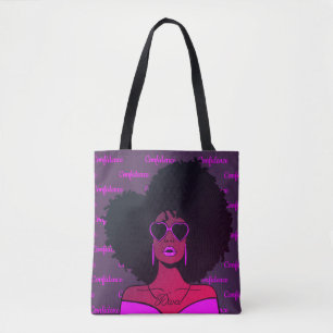 Tote Bag Africain Noir Naturel Afro Femme de Cheveux