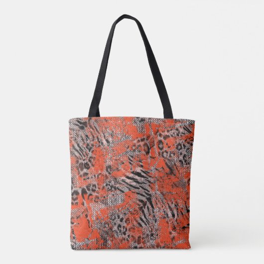 Tote Bag Africain, tribal. Noir, rouge, gris. (Dos)