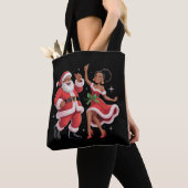 Tote Bag African Père Noël Mme Claus Dansant Noël américain (De près)
