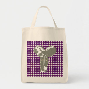 Tote Bag African Violet Safari Dot with Pop Art Elephant