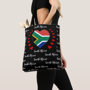 Tote Bag Afrique du Sud Drapeau & Coeur, Drapeau mode/sport