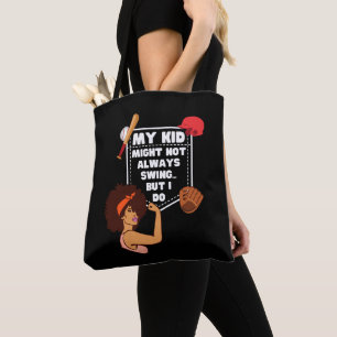 Tote Bag Afro Baseball Maman MON ENFANT PEUT NE PAS TOUJOUR