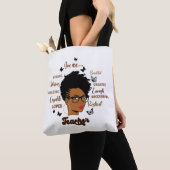 Tote Bag Afro Enseignant Femme noire Enseignante Africaine  (De près)