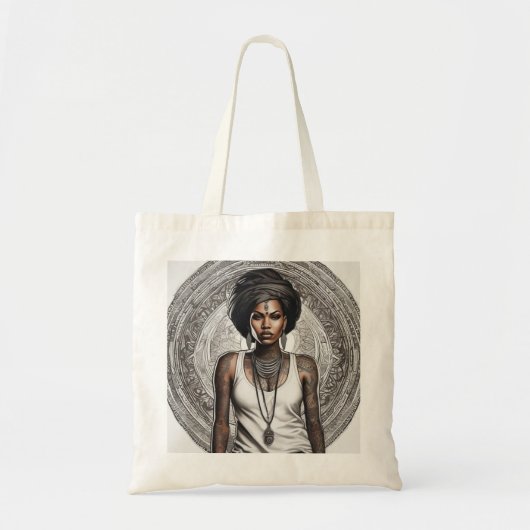Tote Bag afro indian chic (Devant)