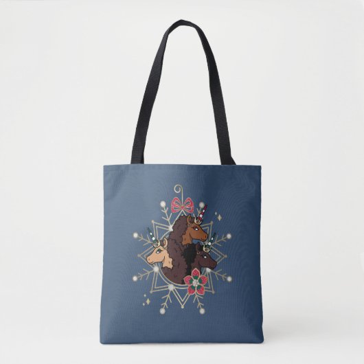 Tote Bag Afro Unicorn Festive Vacances Magique (Devant)