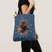Tote Bag Afro Unicorn Festive Vacances Magique (De près)