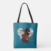 Tote Bag Afro Unicorn Trio Coeur Design (Dos)