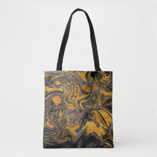 Tote Bag Agate Crystal. Suminagashi moderne futuriste. Swir