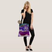 Tote Bag Agate de Parties scintillant de Peacock violet et (Sur le modèle)